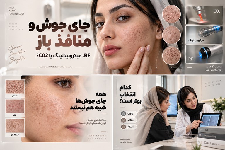 جای جوش و منافذ باز اذیتتان میکند؟ میکرونیدلینگ، RF یا لیزر CO2 کدام انتخاب بهتری است؟ 7 سلامت پوست ورزشکاران